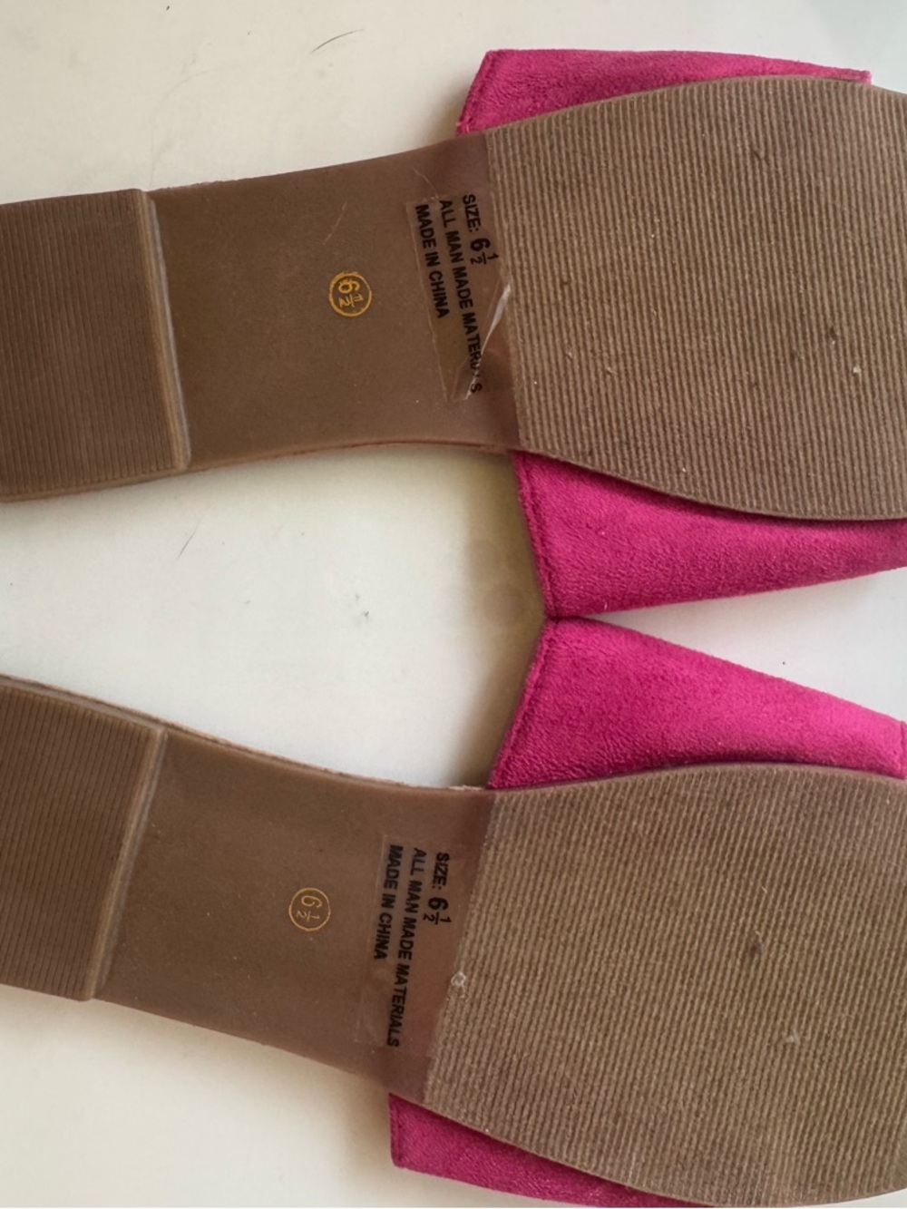 Lulu's Raspberry Pink Suede Wide-Band Slide Sandals - Picture 5 of 5